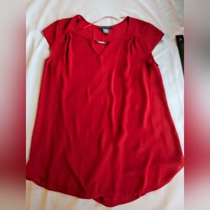 Suzy Shier - red top with metal detail at neckline